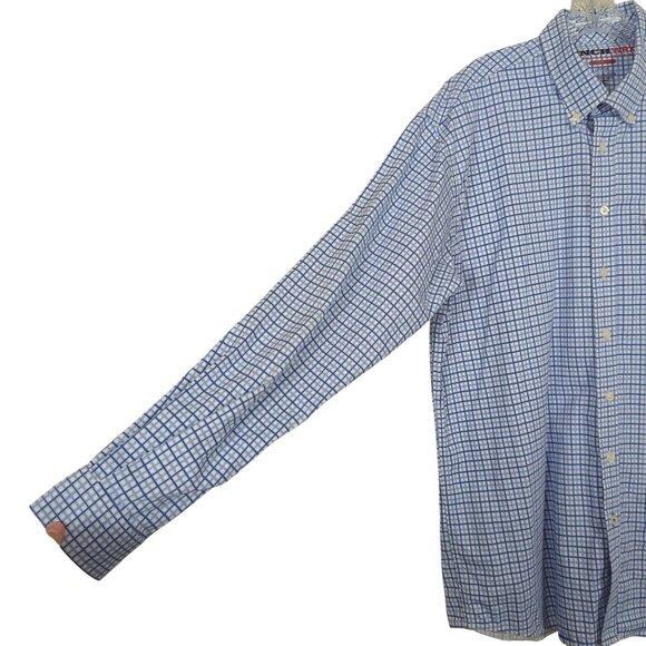 Cinch WRX Mens Blue White Work Size Large Shirt Plaid Button Down - Picture 6 of 16